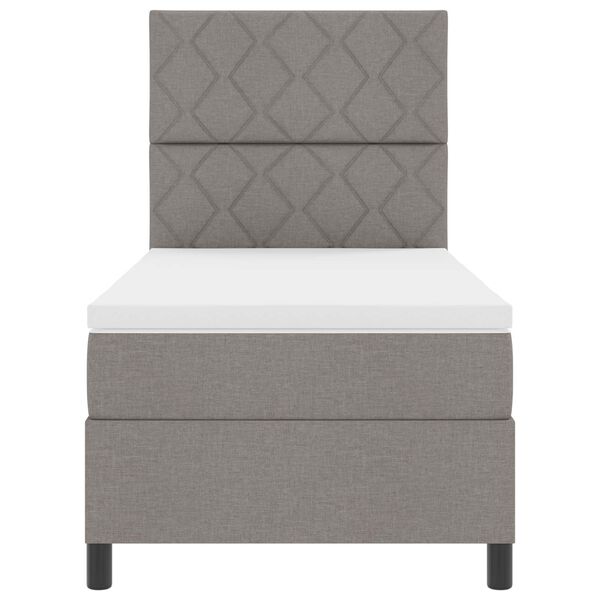 vidaXL Postel s boxspringem s matrac&iacute; s LED Taupe 90 x 190 cm textil