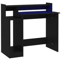 vidaXL Psací stůl s LED světly černý 97 x 45 x 90 cm kompozitní dřevo