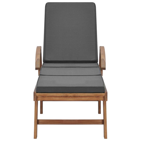 vidaXL Zahradní lehátka s poduškami 2 ks masivní teak tmavě šedá