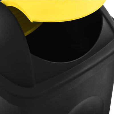 vidaXL Koš na odpadky s výklopným víkem 60 l černo-žlutý