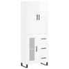 vidaXL Skř&iacute;ň highboard leskl&aacute; b&iacute;l&aacute; 69,5 x 34 x 180 cm kompozitn&iacute; dřevo