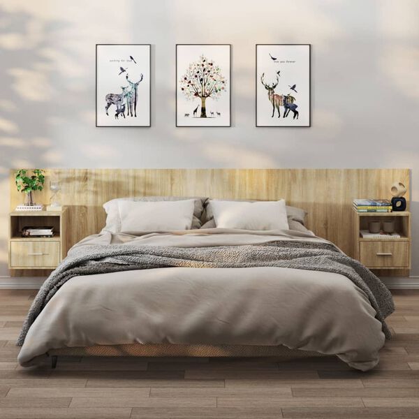 vidaXL N&aacute;stěnn&eacute; nočn&iacute; stolky 2 ks dub sonoma