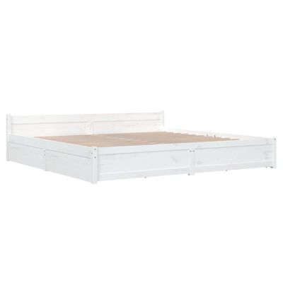 vidaXL Rám postele se zásuvkami bílý 180 x 200 cm Super King