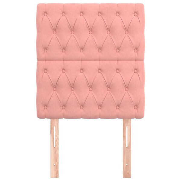 vidaXL Čelo postele růžov&eacute; 80x7x118/128 cm sametov&eacute;