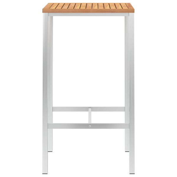 vidaXL Barový stůl 60 x 60 x 105 cm masivní teak a nerezová ocel