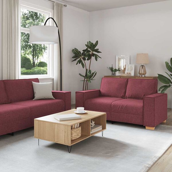 vidaXL 2d&iacute;ln&aacute; sedac&iacute; souprava s podu&scaron;kami v&iacute;nov&aacute; textil