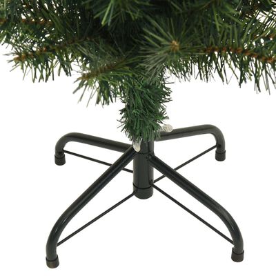 vidaXL Úzký umělý vánoční stromek se stojanem zelený 210 cm PVC