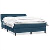 vidaXL Box spring postel s matrac&iacute; tmavě modr&aacute; 140x220 cm samet