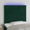 vidaXL Čelo postele s LED tmavě zelen&aacute; 80x5x118/128 cm samet