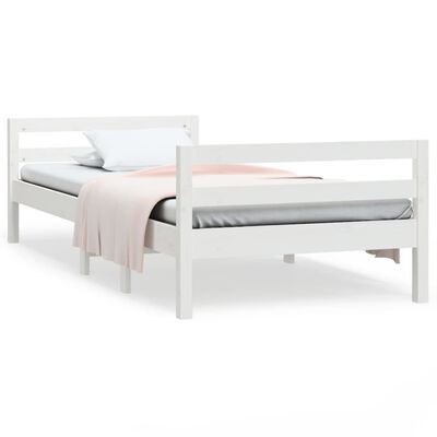 vidaXL Rám postele bílý 75 x 190 cm masivní borové dřevo