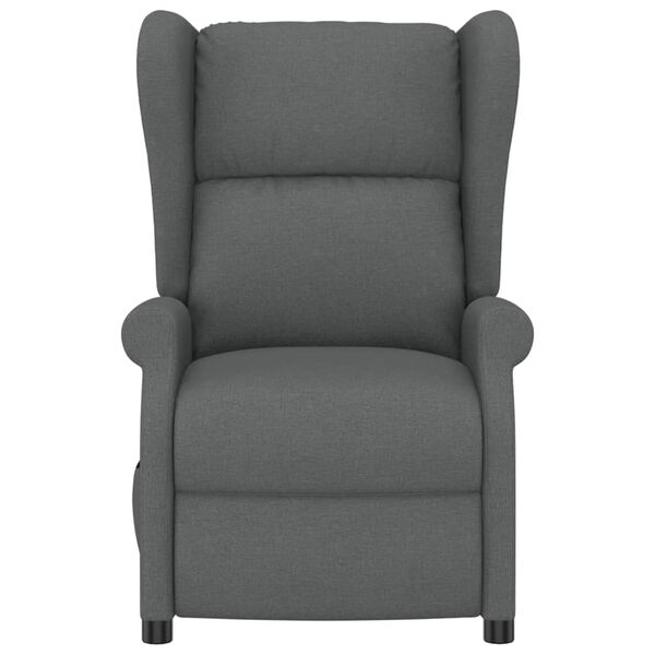 vidaXL Elektrick&eacute; mas&aacute;žn&iacute; křeslo u&scaron;&aacute;k tmavě &scaron;ed&eacute; textil