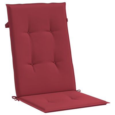 vidaXL Podušky na židli vysoké opěradlo 2 ks vínové 120x50x3 cm textil