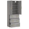 vidaXL Skříň highboard šedá sonoma 69,5 x 34 x 180 cm kompozitní dřevo