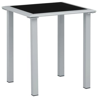 vidaXL Zahradní stolek černý a stříbrný 41 x 41 x 45 cm ocel a sklo