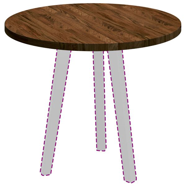 vidaXL Deska stolu Tmavě hněd&aacute; &Oslash; 60 x 2,5 cm Masivn&iacute; dubov&eacute; dřevo