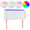 vidaXL Čelo postele s LED b&iacute;l&eacute; 103 x 16 x 78/88 cm uměl&aacute; kůže
