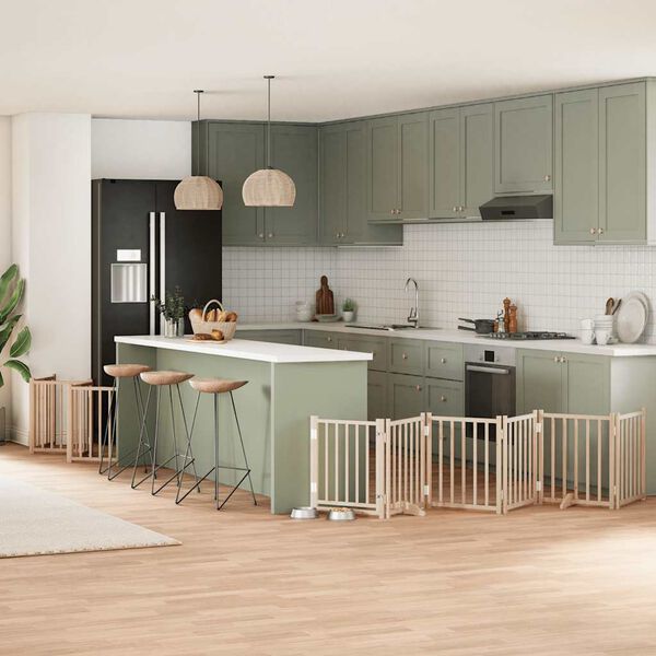 vidaXL Z&aacute;brana pro psy s dv&iacute;řky skl&aacute;dac&iacute; 15 panelů 750 cm topol