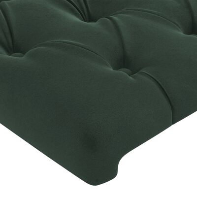 vidaXL Čelo postele s LED tmavě zelené 147 x 16 x 78/88 cm samet