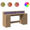 vidaXL Psac&iacute; stůl s LED dub artisan 160 x 55 x 91 cm kompozitn&iacute; dřevo