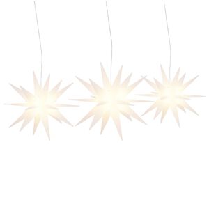 vidaXL Sv&iacute;t&iacute;c&iacute; v&aacute;nočn&iacute; hvězdy s LED 3 ks skl&aacute;dac&iacute; b&iacute;l&eacute;