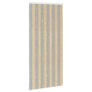 vidaXL Z&aacute;clona proti hmyzu Chenille &Scaron;ed&aacute; a b&eacute;žov&aacute; 100 x 220 cm 100% PP