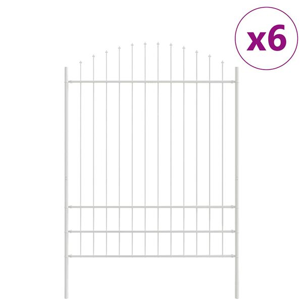 vidaXL Zahradn&iacute; plot 6 pcs B&iacute;l&aacute; 170 x 225 cm Pr&aacute;&scaron;kově lakovan&aacute; ocel