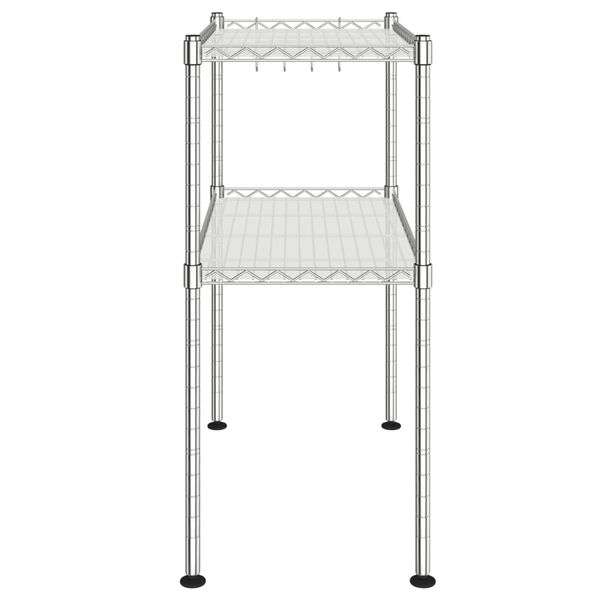vidaXL Police na mikrovlnku se 2 patry 60x30x60 cm chromovan&eacute; železo