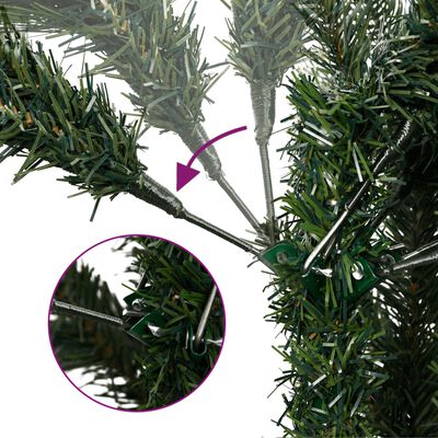 vidaXL Umělý sklápěcí vánoční stromek s šiškami a bobulemi 180 cm