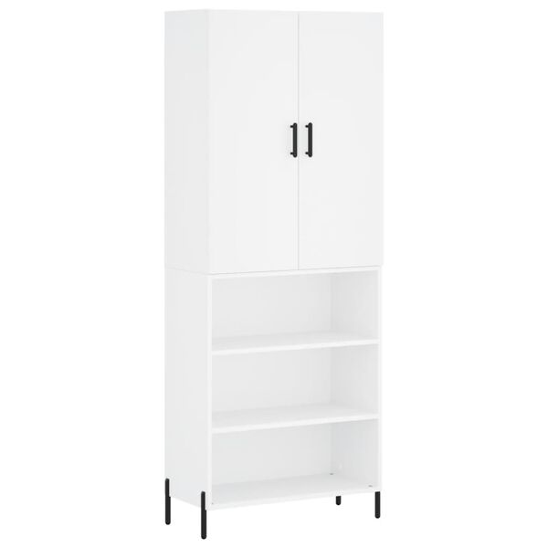 vidaXL Skř&iacute;ň highboard b&iacute;l&aacute; 69,5 x 34 x 180 cm kompozitn&iacute; dřevo