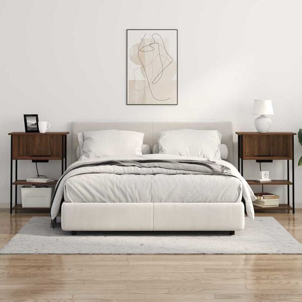 vidaXL Nočn&iacute; skř&iacute;ňka Hněd&yacute; dub 55 x 31 x 76 cm kompozitn&iacute; dřevo