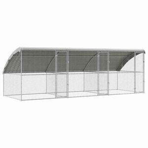 vidaXL Klec pro kuřata se 3 dv&iacute;řky 3 ks Stř&iacute;brn&aacute; 600x200x200cm