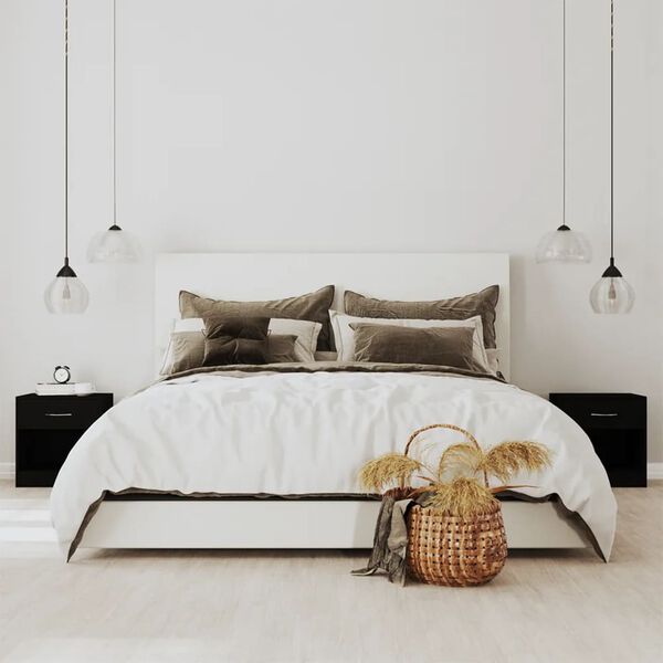 vidaXL Nočn&iacute; stolky 2 ks se z&aacute;suvkou čern&eacute;