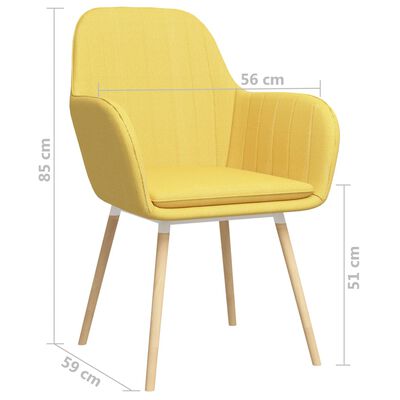vidaXL Jídelní židle s područkami 2 ks žluté textil