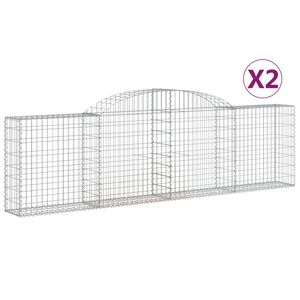 vidaXL Klenut&eacute; gabionov&eacute; ko&scaron;e 2 ks 300x30x80/100 cm pozinkovan&eacute; železo