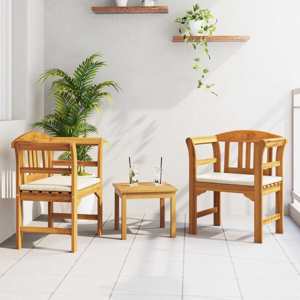 vidaXL Sada lounge zahradn&iacute;ch růž&iacute; 3 pcs Př&iacute;rodn&iacute;