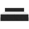 vidaXL Postel s LED p&aacute;sov&yacute;mi světly s čelo Čern&aacute; 180 x 200 cm samet