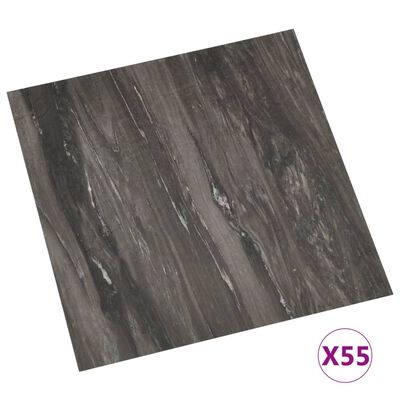 vidaXL Samolepicí podlahové desky 55 ks PVC 5,11 m² tmavě šedé