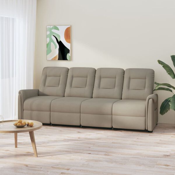 vidaXL 4m&iacute;stn&eacute; mas&aacute;žn&iacute; polohovac&iacute; křeslo světle &scaron;ed&eacute; mikrovl&aacute;kno