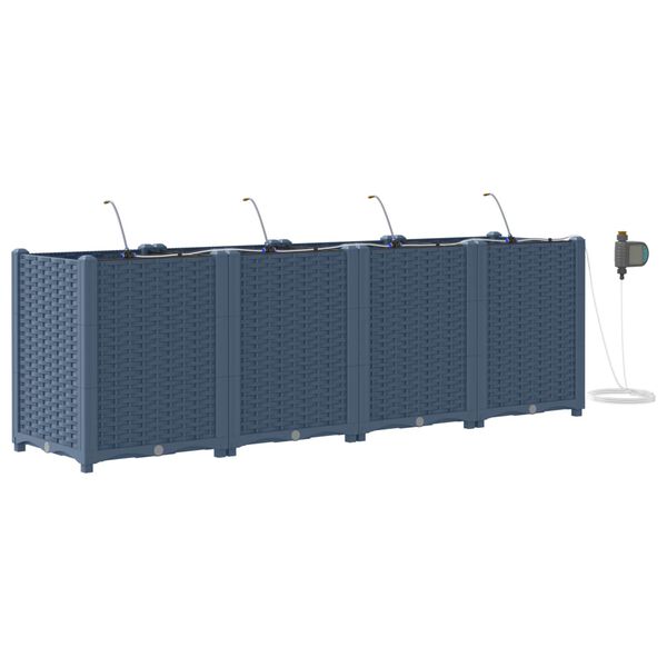 vidaXL Zahradn&iacute; pěstebn&iacute;k 4 pcs &Scaron;ed&yacute; 160 x 40 x 52 cm Plast