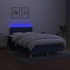 vidaXL Box spring postel s matrac&iacute; a LED modr&aacute; 120x190 cm textil