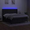 vidaXL Box spring postel s matrac&iacute; a LED čern&aacute; 180x200 cm textil