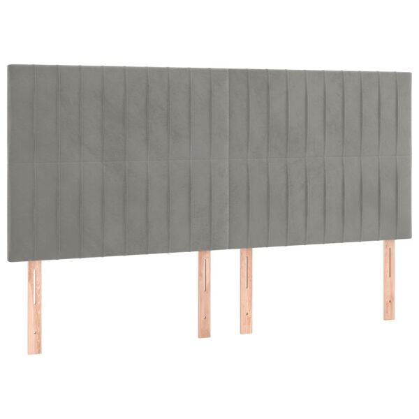 vidaXL Čelo postele světle &scaron;ed&eacute; 180x5x118/128 cm sametov&eacute;