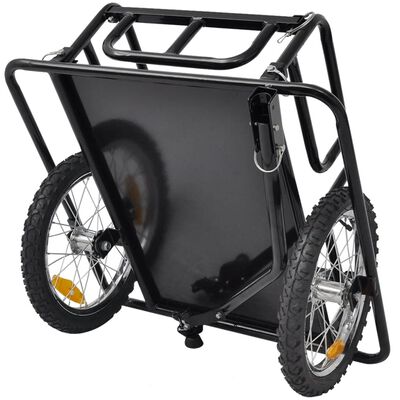 vidaXL Přívěsný vozík za kolo černý 50 kg
