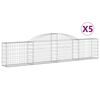 vidaXL Klenut&eacute; gabionov&eacute; ko&scaron;e 5 ks 300x30x60/80 cm pozinkovan&eacute; železo