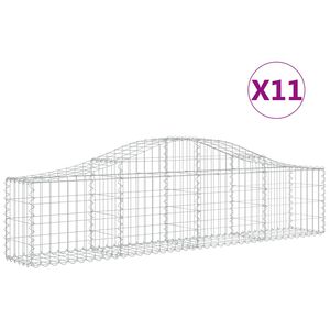 vidaXL Klenut&eacute; gabionov&eacute; ko&scaron;e 11 ks 200x30x40/60 cm pozinkovan&eacute; železo