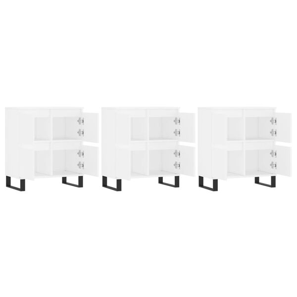 vidaXL Př&iacute;born&iacute;ky 3 ks b&iacute;l&eacute; kompozitn&iacute; dřevo