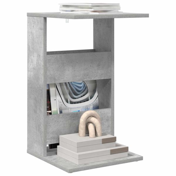 vidaXL Bočn&iacute; stůl Betonově &scaron;ed&aacute; 40 x 35 x 60,5 cm kompozitn&iacute; dřevo