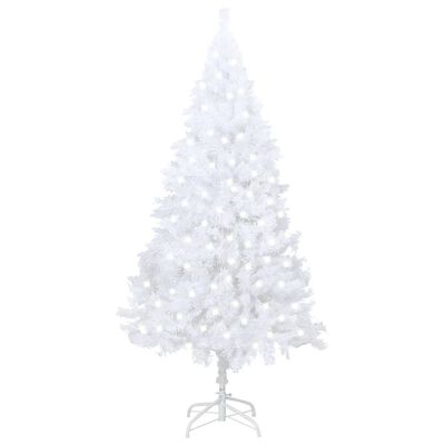 vidaXL Umělý vánoční stromek s LED a hustými větvemi bílý 120 cm