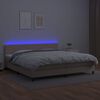 vidaXL Box spring postel matrace a LED cappuccino 200x200cm uměl&aacute; kůže