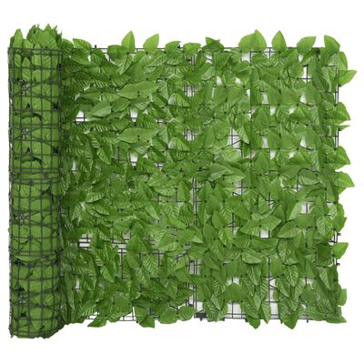 vidaXL Balkónová zástěna se zelenými listy 600 x 100 cm
